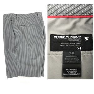 Under Armour Size 38 Gray Flat Front Shorts I-53